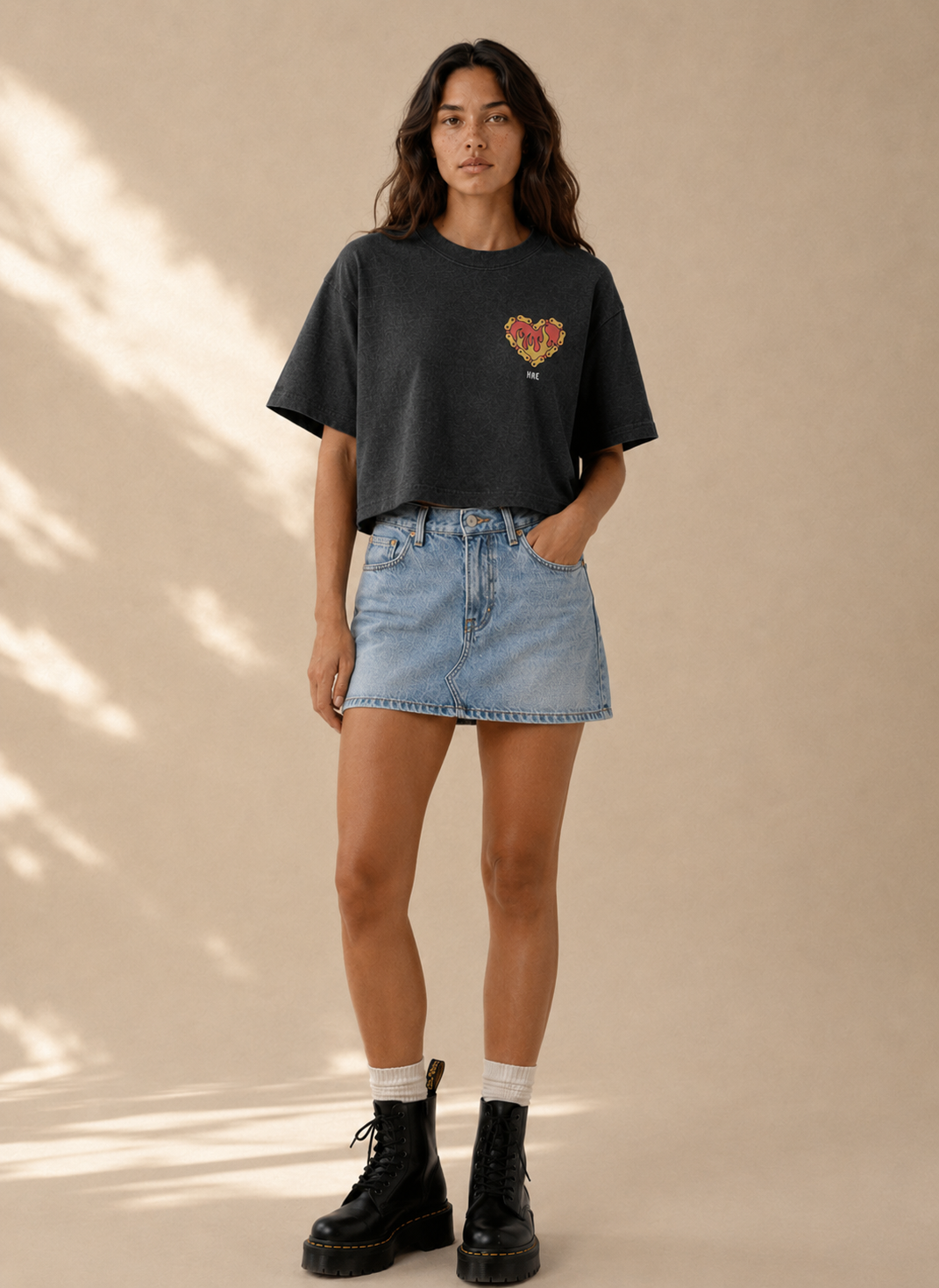 Burning Heart | Women's Essential Crop Tee