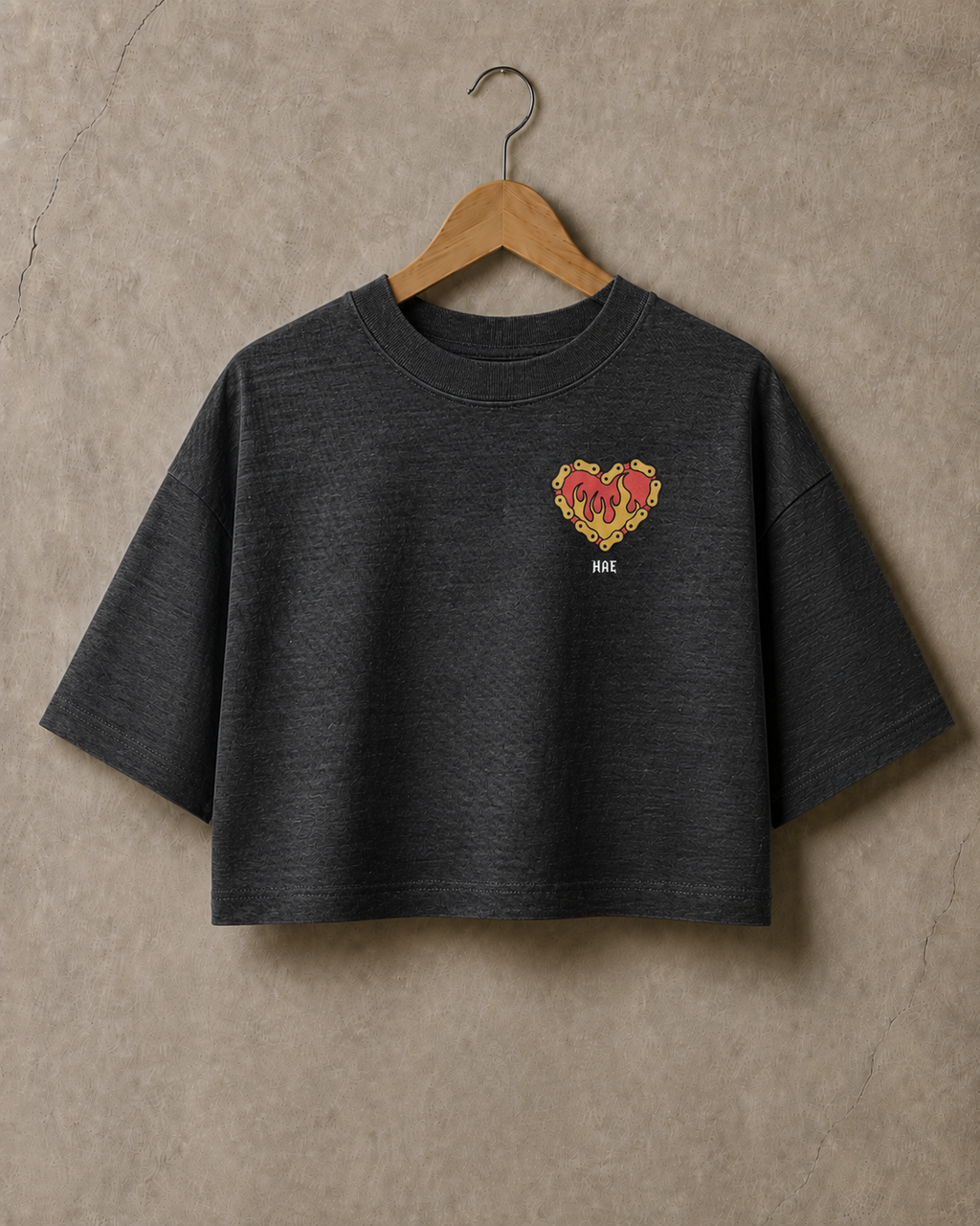 Burning Heart | Women's Essential Crop Tee