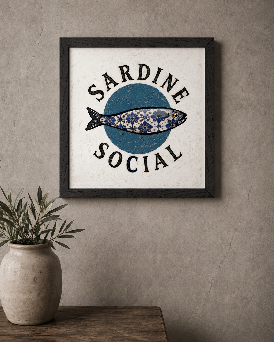 Sardine Social - Framed Edition 30 x 30
