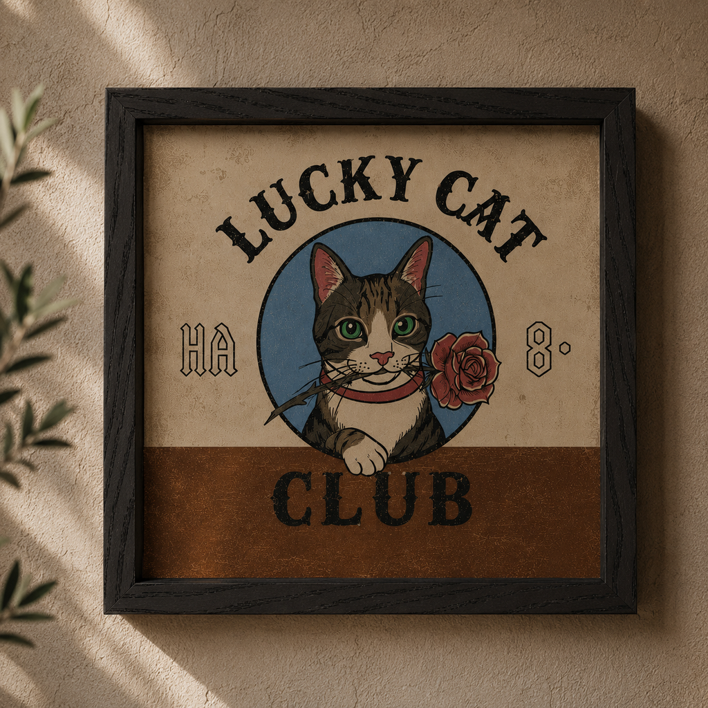 Lucky Cat Club - Framed Edition 30 x 30